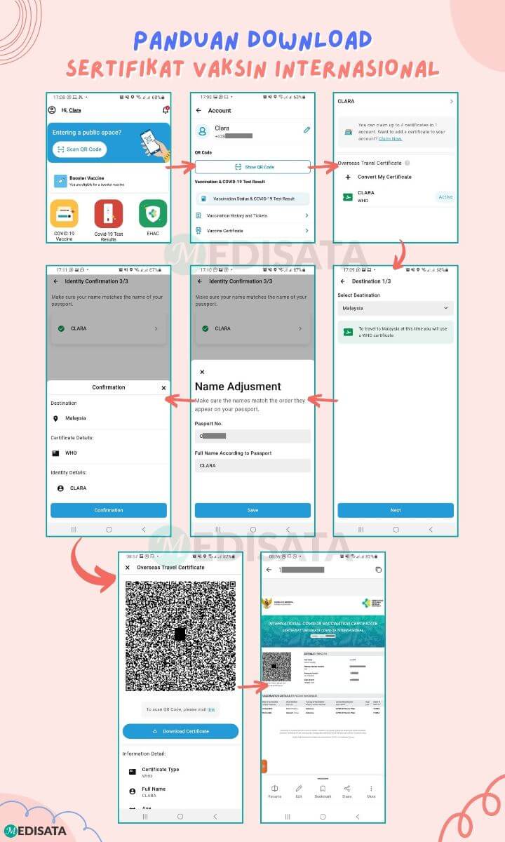 Contoh Sertifikat Vaksin Internasional