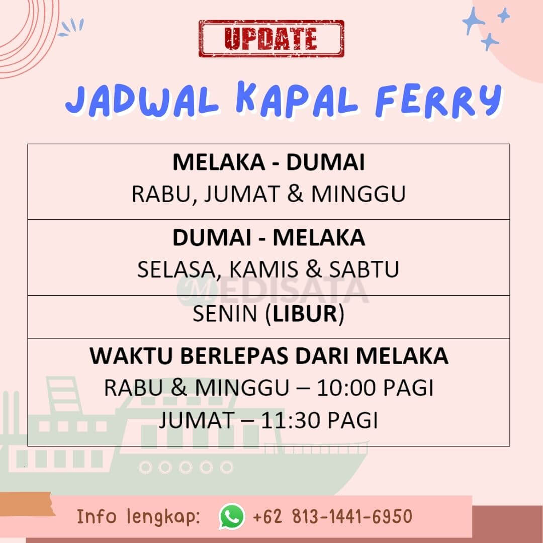 Jadwal Kapal Ferry Dumai-Melaka 2022